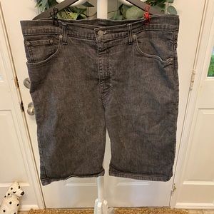 Mens Levi’s 569 Loose Fit Light Black Jean Shorts 40